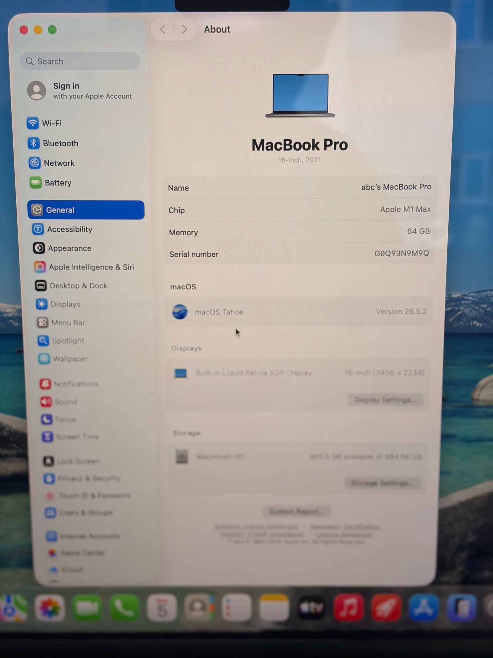 Pre Owned MacBook Pro A2485 |  M1 Max 64GB Ram 1 TB SSD