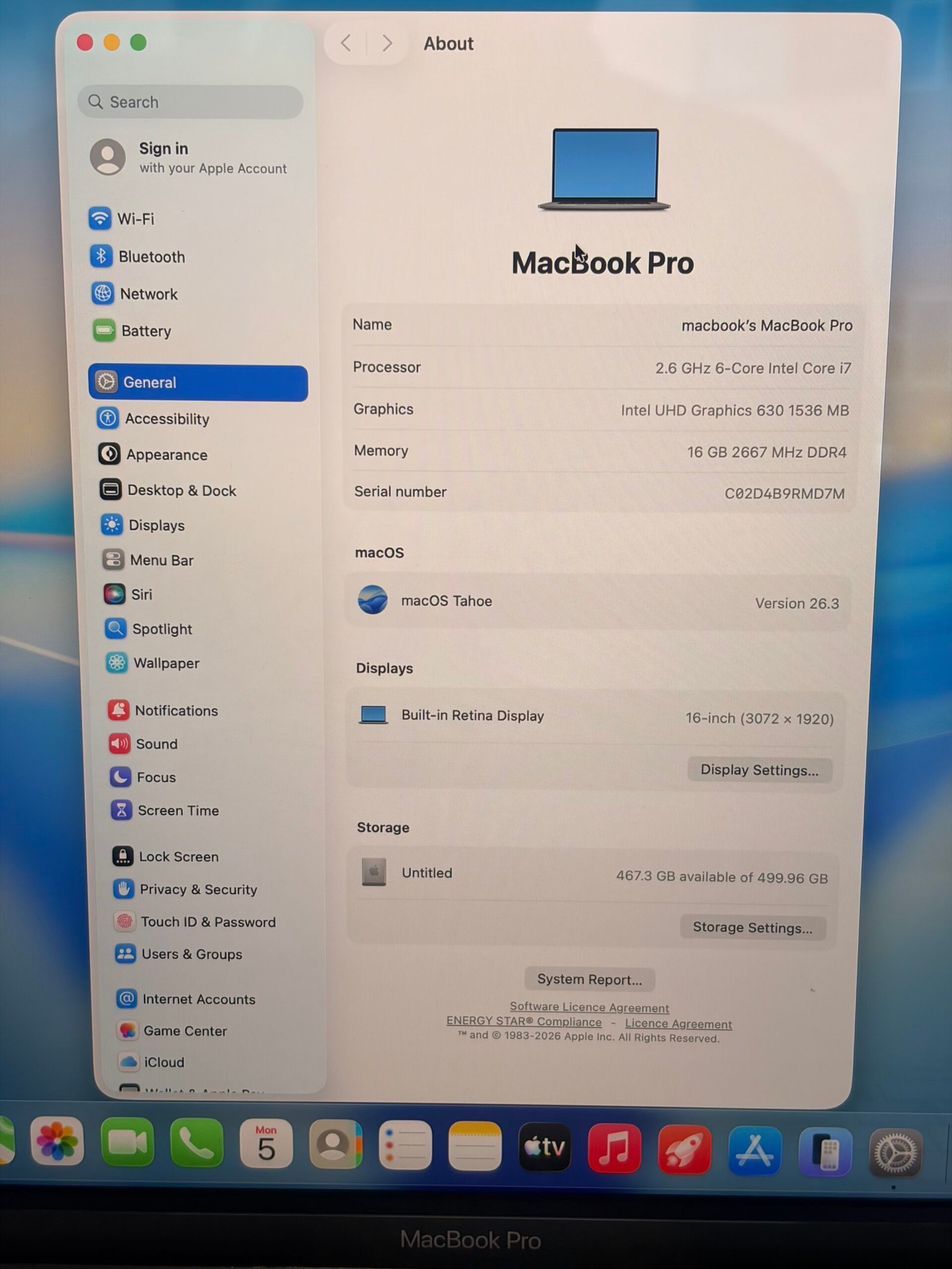 Pre Owned Macbook Pro A2141 | 16gb Ram 512GB NVMe SSD